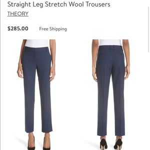 NWTs Theory Blue Straight Leg Trousers